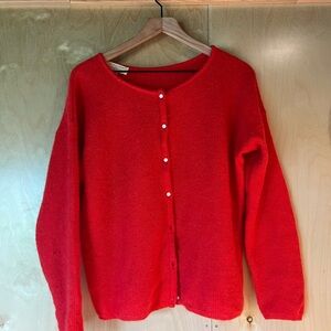 Sezane Vibrant Red Gaspard Cardigan